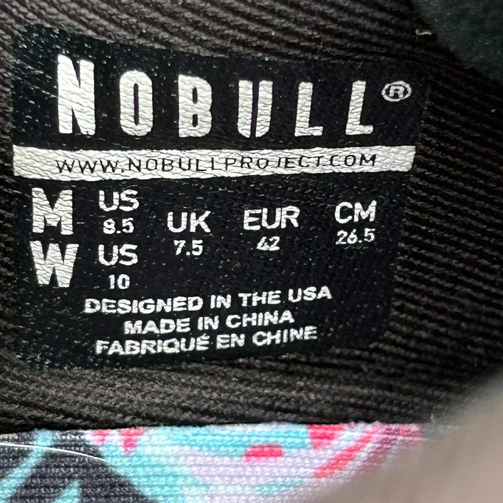 NOBULL SuperFabric Trainers Black Tropical Floral Men 8.5 Women 10 Training Shoe